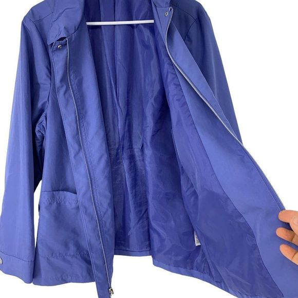 Chicos Sz 1X 18-20 Wind Breaker Spring Jacket Coat Purple Full Zip 3154 - Picture 7 of 10